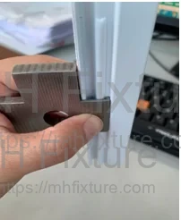 Action 1: Slot Check - Inserting the gauge into the liner to verify mating interface flushness