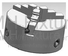 Final clamping setup for eccentric turning using a modified three-jaw chuck