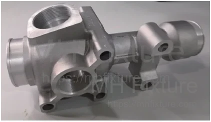 Aluminum alloy automotive steering gear housing casting showing irregular geometry and raw finish