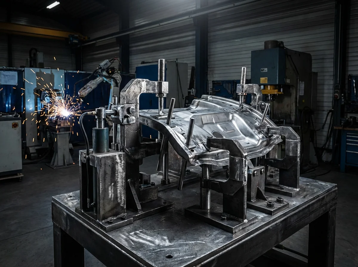 Custom welding fixtures and jigs for automotive body panels and structural component assembly